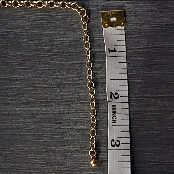 "5/$25" Long Faux Black Drusy Goldtone Rhinestone Station Necklace - Picture 10 of 10